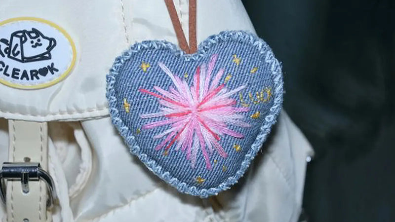 How to Make Denim Heart Fireworks Charm from Old Jeans