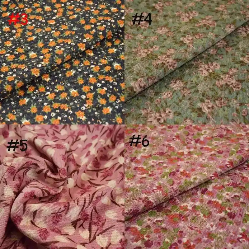 ColorfulFlowerCorduroyFabricByTheYard