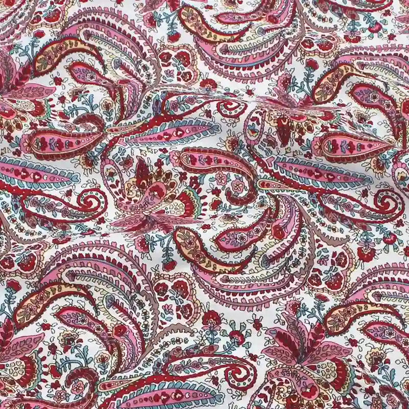 CottonPoplinPaisleyFabricByTheYard