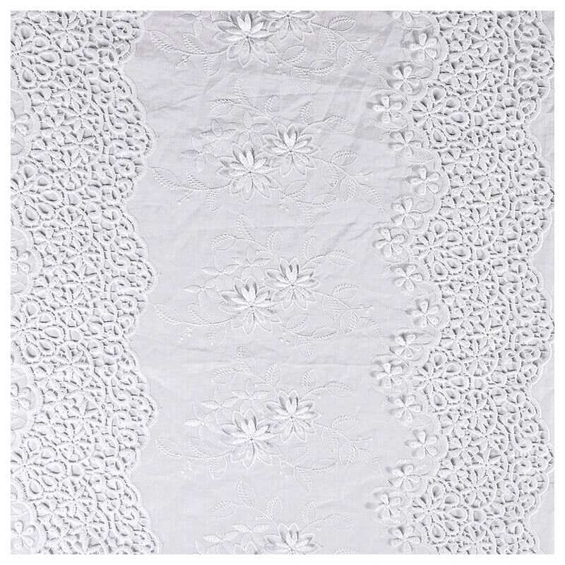 Cotton Hollow 3D Embroidered Eyelet Fabric By The Yard