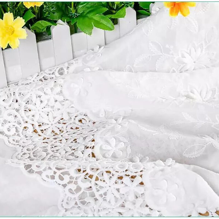 Cotton Hollow 3D Embroidered Eyelet Fabric By The Yard