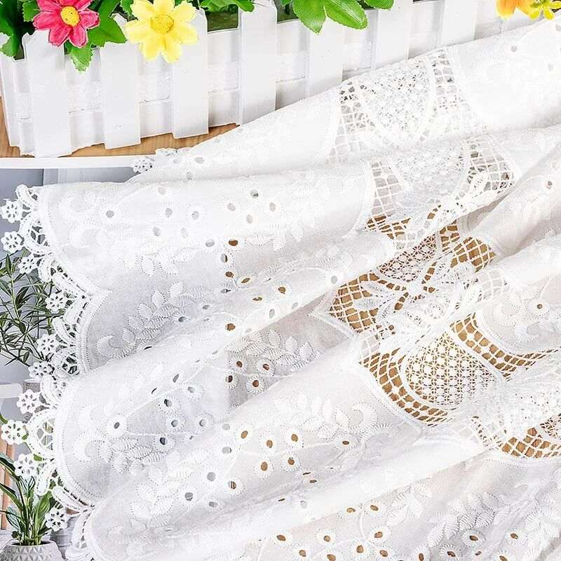 Cotton Hollow 3D Embroidered Eyelet Fabric By The Yard