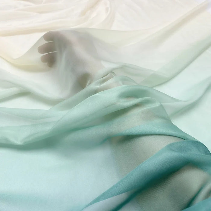 Gradient Chiffon Sheer Fabric By The Yard-Longan Craft