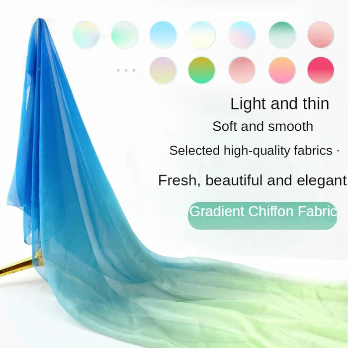 Gradient Chiffon Sheer Fabric By The Yard-Longan Craft