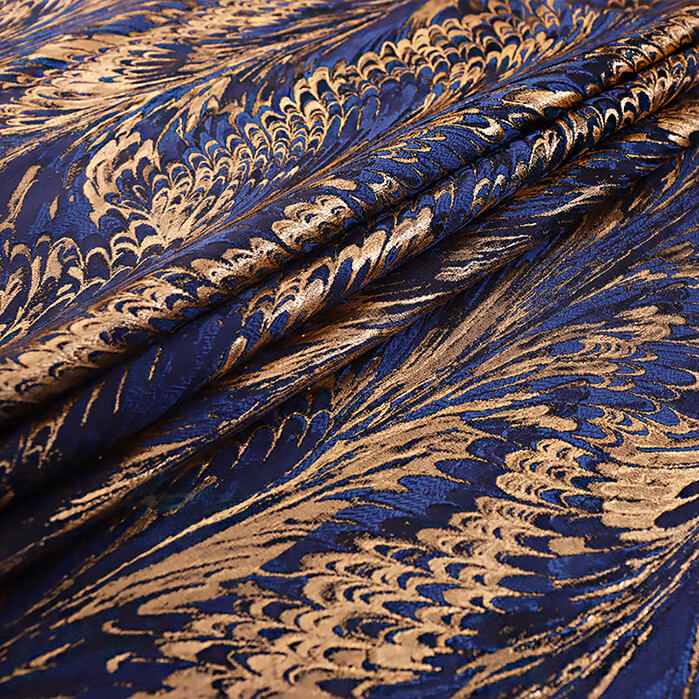 JacquardMetallicPeacockFabricByTheYard