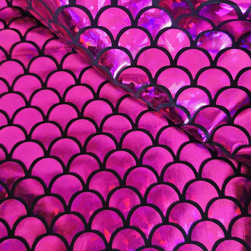 Stretch Mermaid Fabric By the Yard | Multicolor Scale Mermaid Laser Material | Stretchy Mermaid Fish Scale Fabric