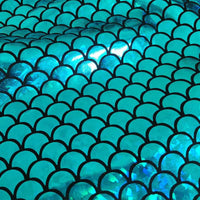 Stretch Mermaid Fabric By the Yard -Longan Craft