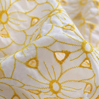 YellowFloralHollowOutEmbroideredEyeletFabricByTheYard