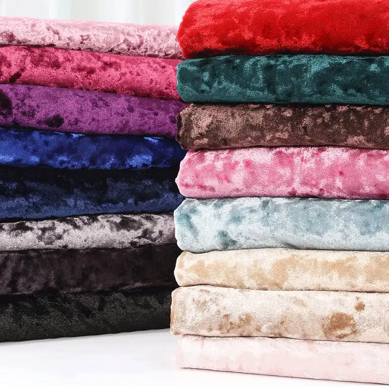 Crushed Velvet Fabric By the Yard|Soft Velvet Upholstery Fabric| 63" Wide Velour Fabric for Sewing & DIY Crafts