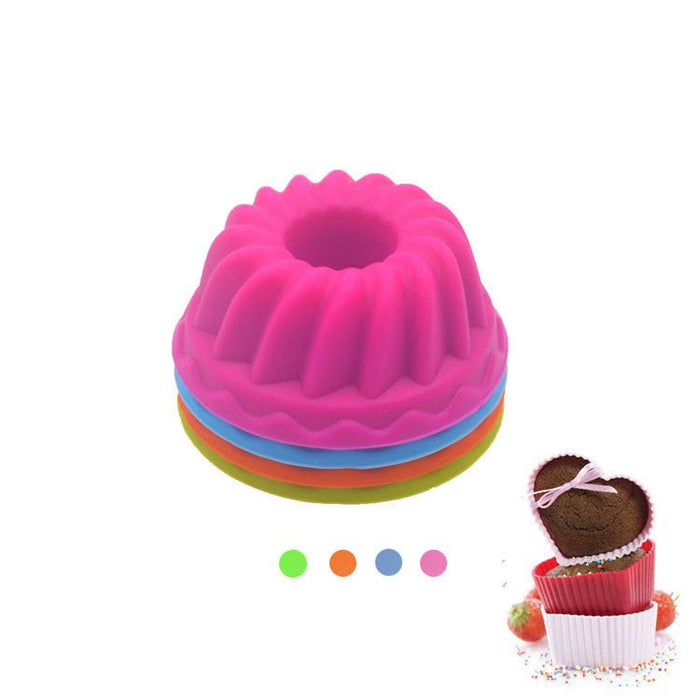 12 Pieces/Set Silicone Cake Mold Round Muffin Cup Cake Baking Mold Kitchen Baking Tool - BabyFelix